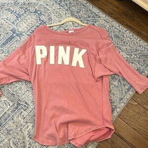 victoria secret pink long sleeve tank top-shirt